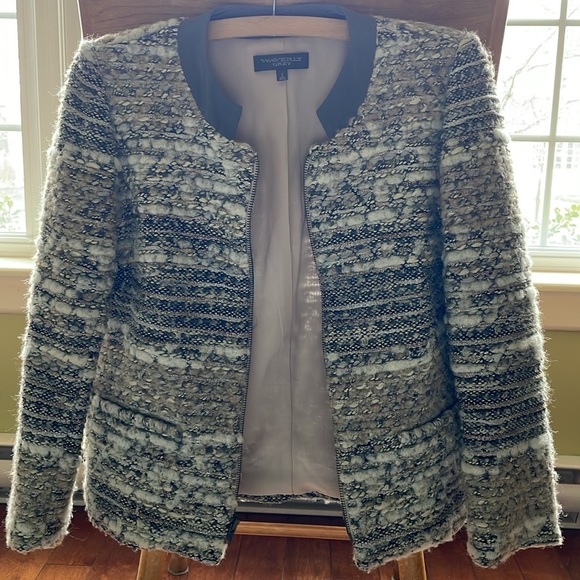 Waverly Grey Tweed Jacket Size 2 Made in USA - Picture 3 of 7